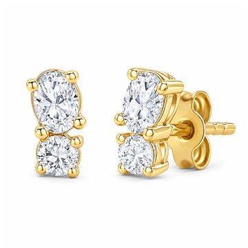 Eloise Oval & Round Toi et Moi Stud Earrings