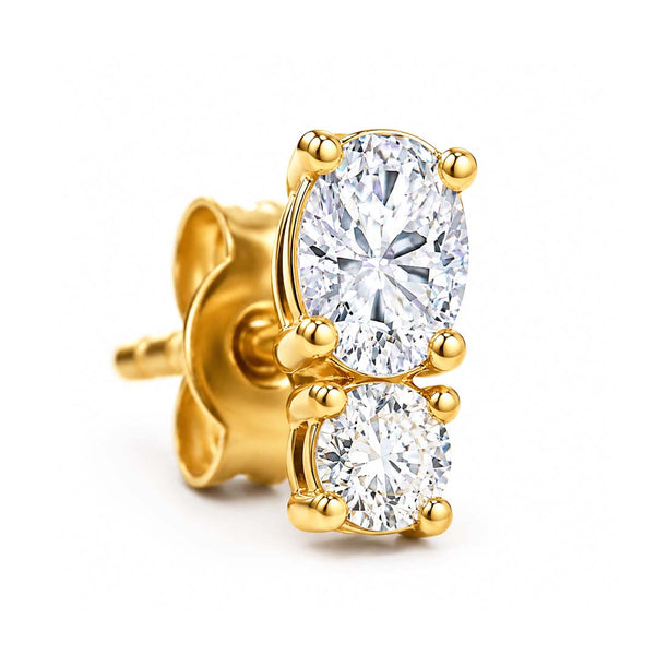 Eloise Oval & Round Toi et Moi Stud Earrings