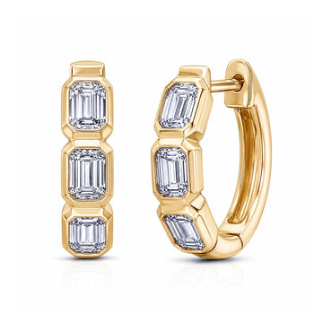 Genevieve Emerald Huggie Earrings