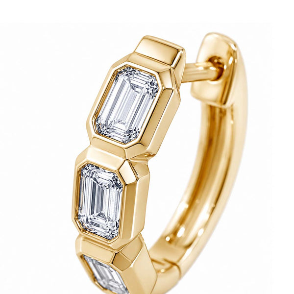 Genevieve Emerald Huggie Earrings