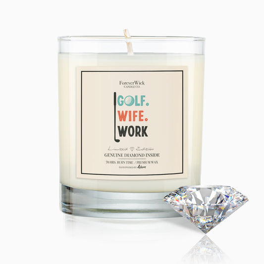 Golf. Wife. Work Diamond Candle