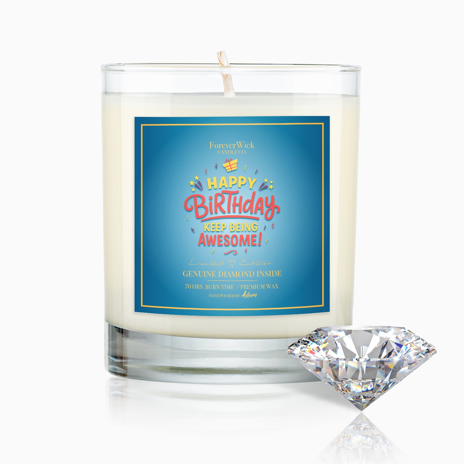 Keep Being Awesome - Happy Birthday Diamond Candle