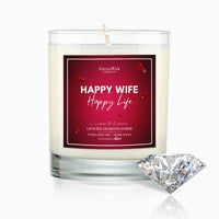Happy Wife Happy Life Diamond Candle