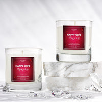 Happy Wife Happy Life Diamond Candle