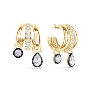 Alba Three Row Hoop Earrings