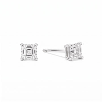 Asscher Cut Diamond Stud Earrings