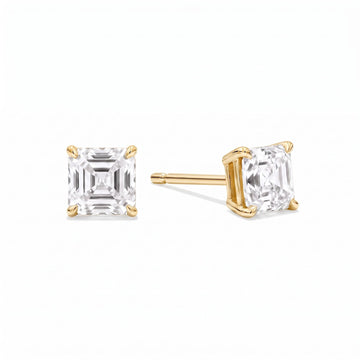 Asscher Cut Diamond Stud Earrings (1.5 ct. tw.) in Gold Vermeil