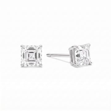 Asscher Cut Diamond Stud Earrings (1.5 ct. tw.) in Sterling Silver