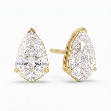 Delphine Pear Solitaire Stud Earrings
