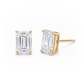 Emerald Cut Diamond Stud Earrings (1.5 ct. tw.) in Gold Vermeil