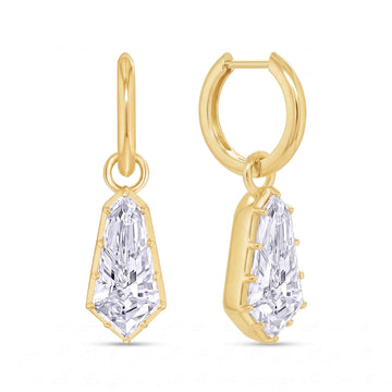 Ines Shield Drop Hoop Earrings