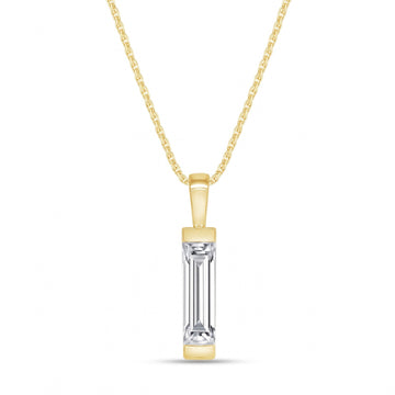 Lisette Baguette Solitaire Pendant Necklace