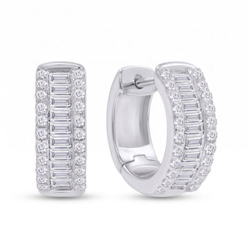 Nadia Baguette Huggie Hoop Earrings