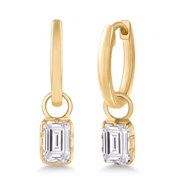 Odette Emerald Drop Huggie Earrings