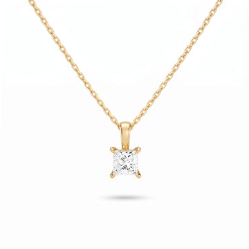 Princess Cut Lab Diamond Pendant w/ 18" Chain (0.50 ct. tw.) in Gold Vermeil