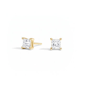 Princess Cut Diamond Stud Earrings (0.50 ct. tw.) in Gold Vermeil