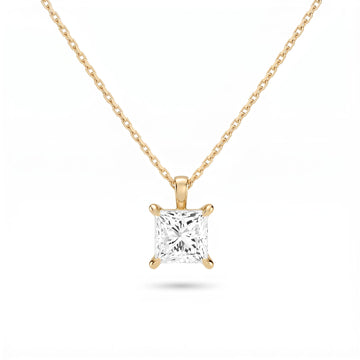 Princess Cut Lab Diamond Pendant w/ 18" Chain (1.5 ct. tw.) in Gold Vermeil