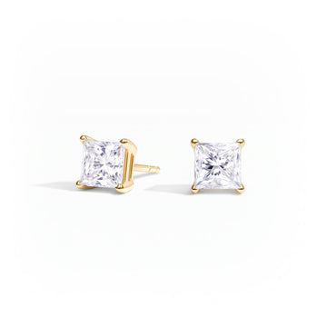 Princess Cut Diamond Stud Earrings (1.5 ct. tw.) in Gold Vermeil