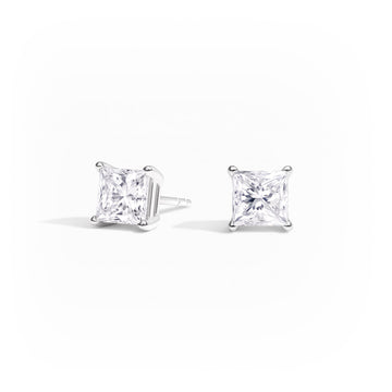 Princess Cut Diamond Stud Earrings (1.5 ct. tw.) in Sterling Silver