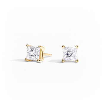 Princess Cut Diamond Stud Earrings (1 ct. tw.) in Gold Vermeil