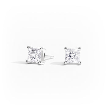 Princess Cut Diamond Stud Earrings (1 ct. tw.) in Sterling Silver