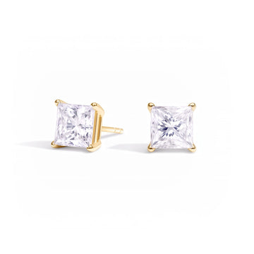 Princess Cut Diamond Stud Earrings (2 ct. tw.) in Gold Vermeil