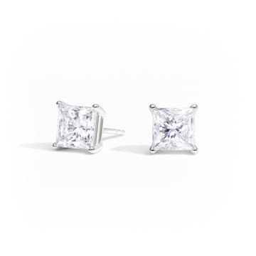 Princess Cut Diamond Stud Earrings (2 ct. tw.) in Sterling Silver