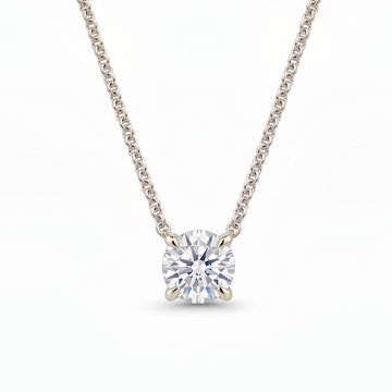 Round Cut Lab Diamond Pendant w/ 18" Chain (2 ct. tw.) in 14K White Gold