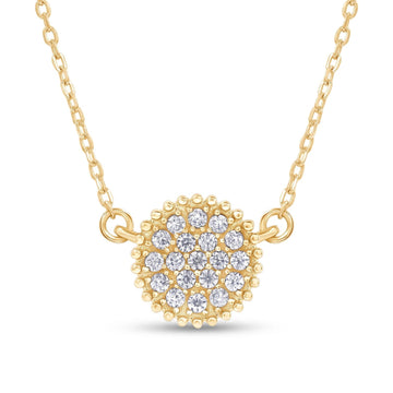 Seraphine Pavé Disc Pendant Necklace