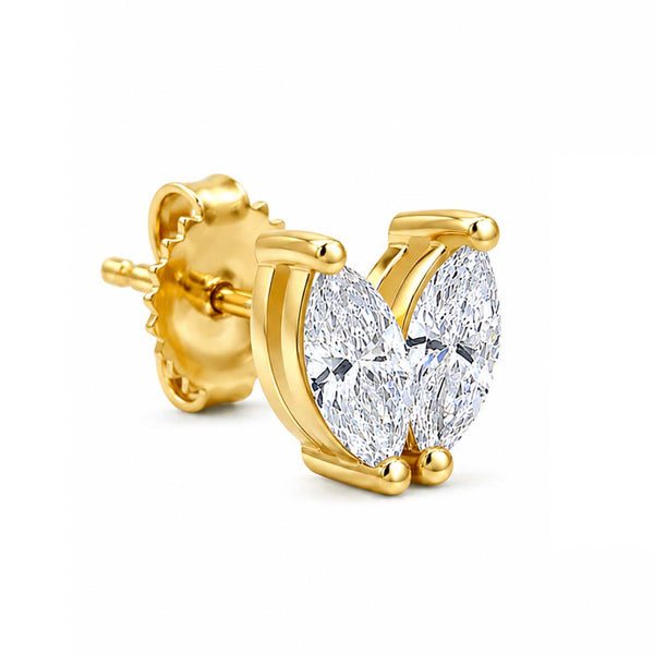 Juliette Marquise Heart Toi et Moi Stud Earrings