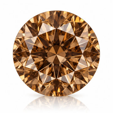 1.01ct Round Cut Cognac Brown SI1 Lab Diamond (IGI Certified)