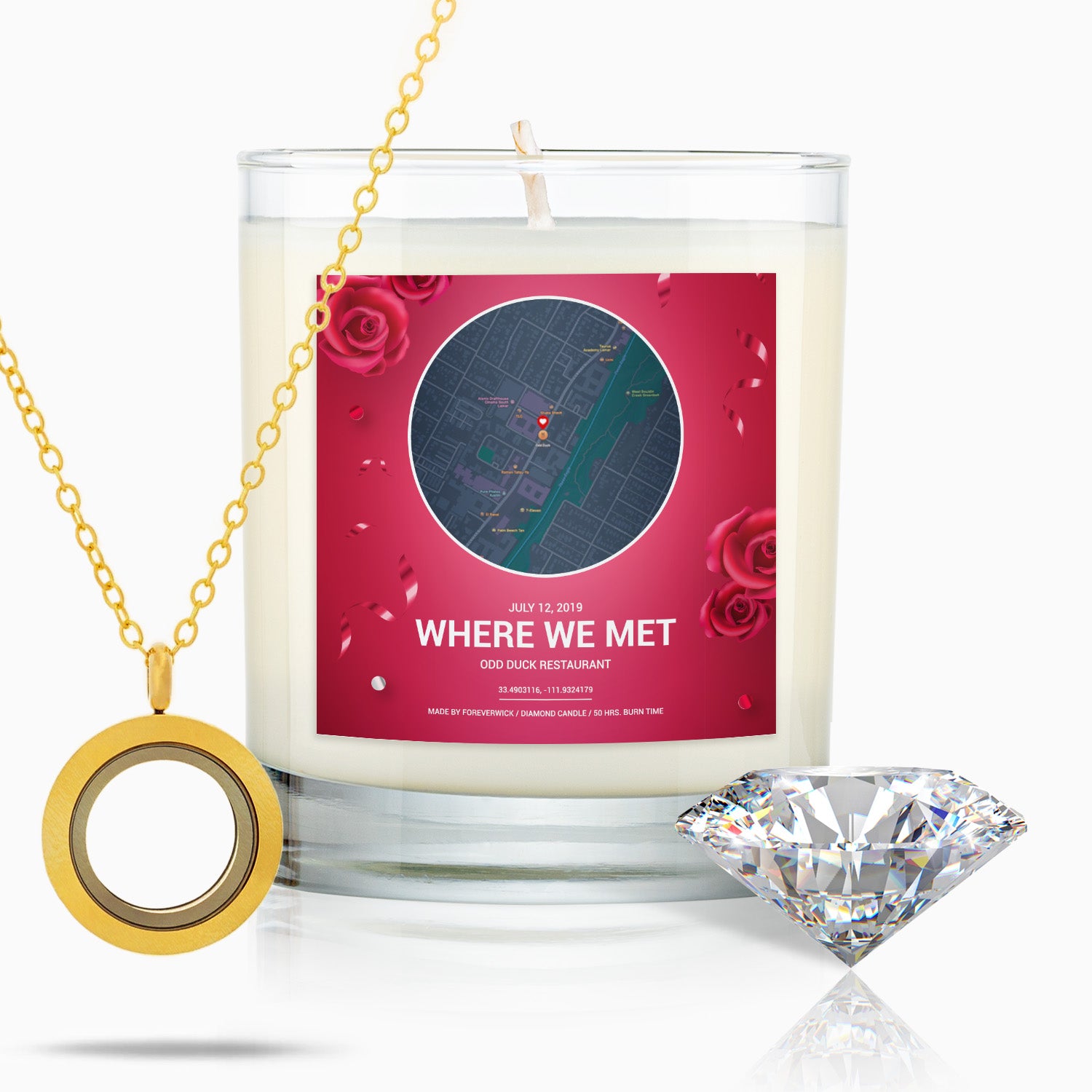 First Date Diamond Candle + Luxury Diamond Locket