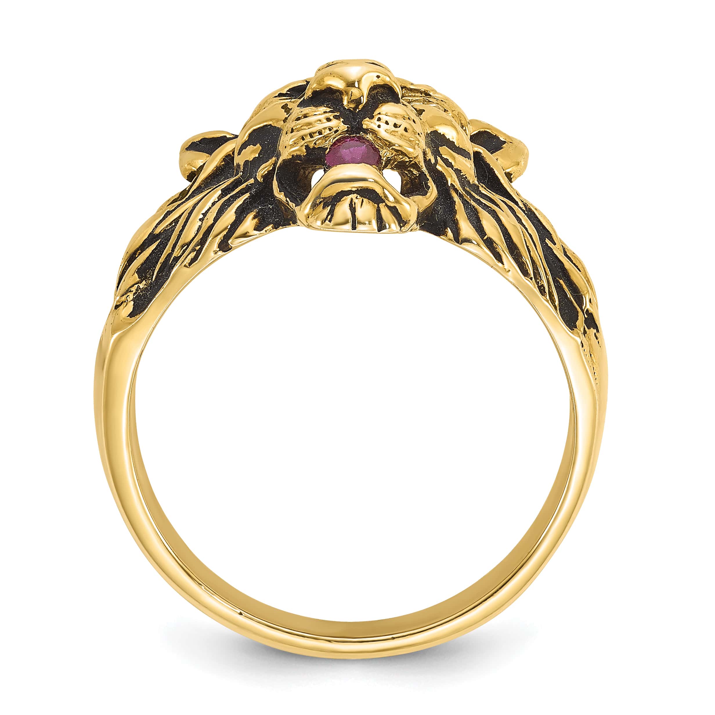 Gold tiger ring sales with ruby eyes