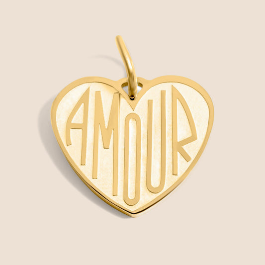 18K Gold PVD Heart Amour Charm
