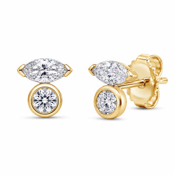 Rosalie Marquise Toi et Moi Stud Earrings