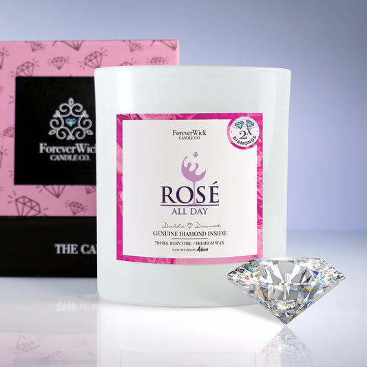 Rosè All Day Double Diamond Candle