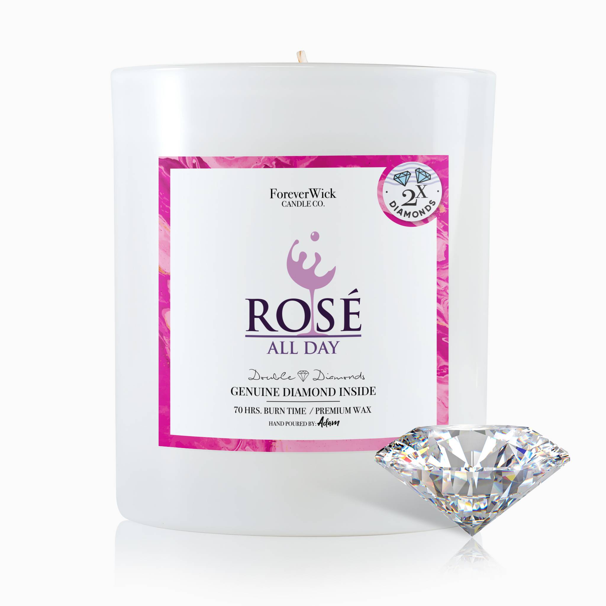Rosè All Day Double Diamond Candle