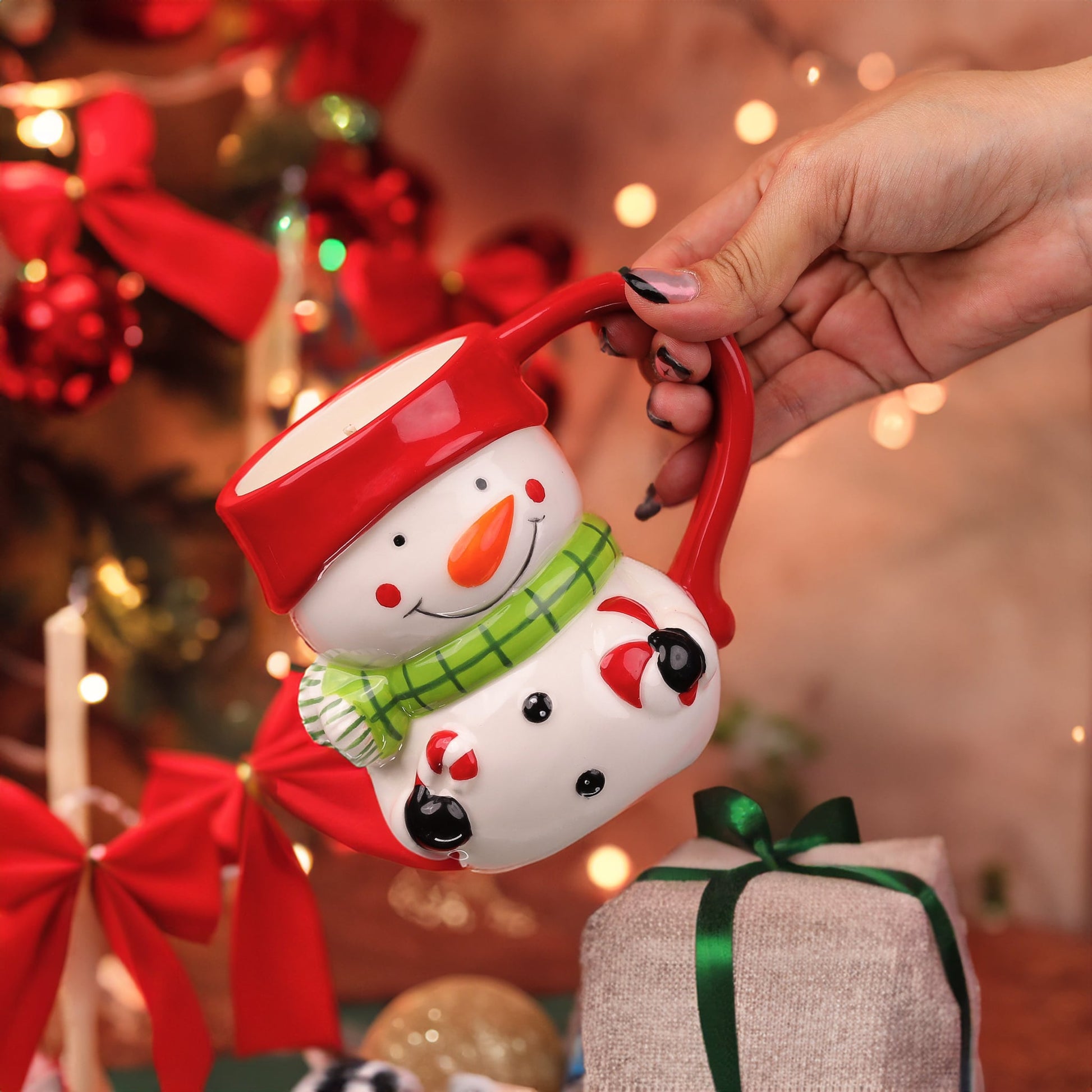 Snowman's Thawing Reusable Coffee Mug Diamond Candle