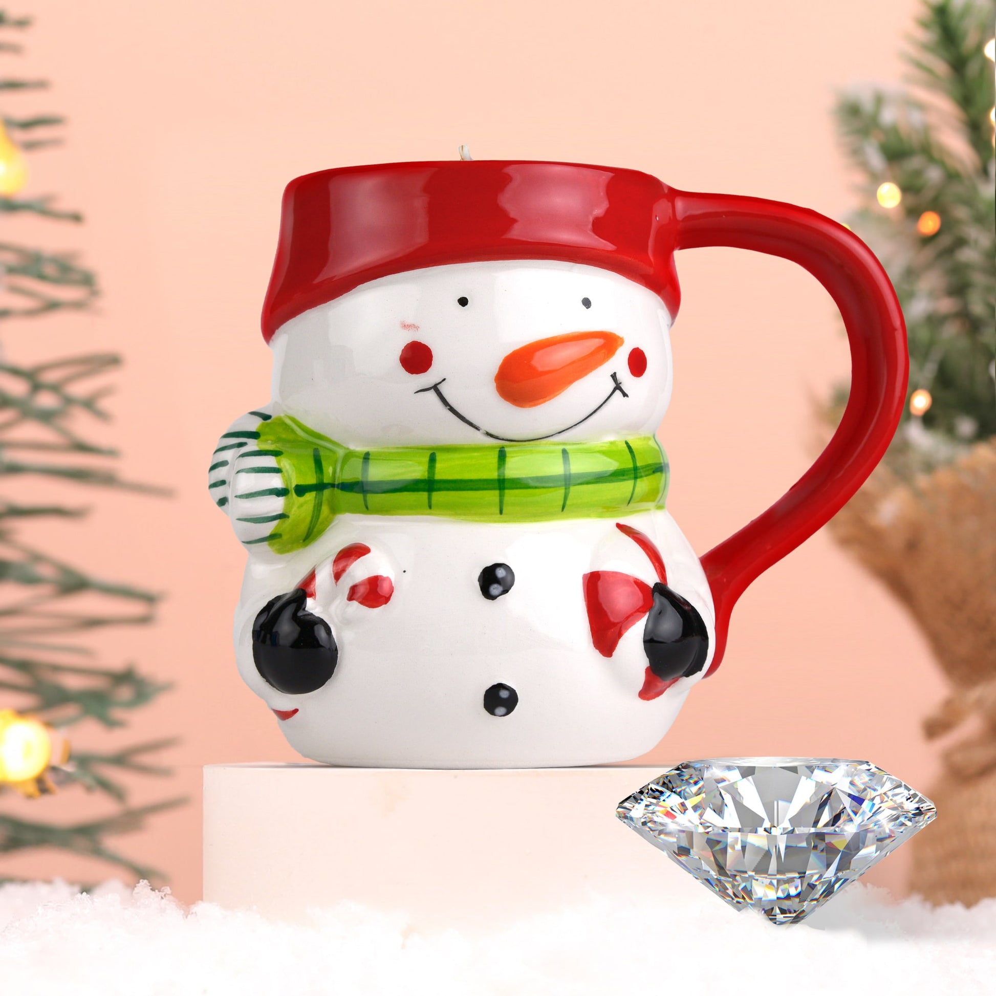 Snowman's Thawing Reusable Coffee Mug Diamond Candle