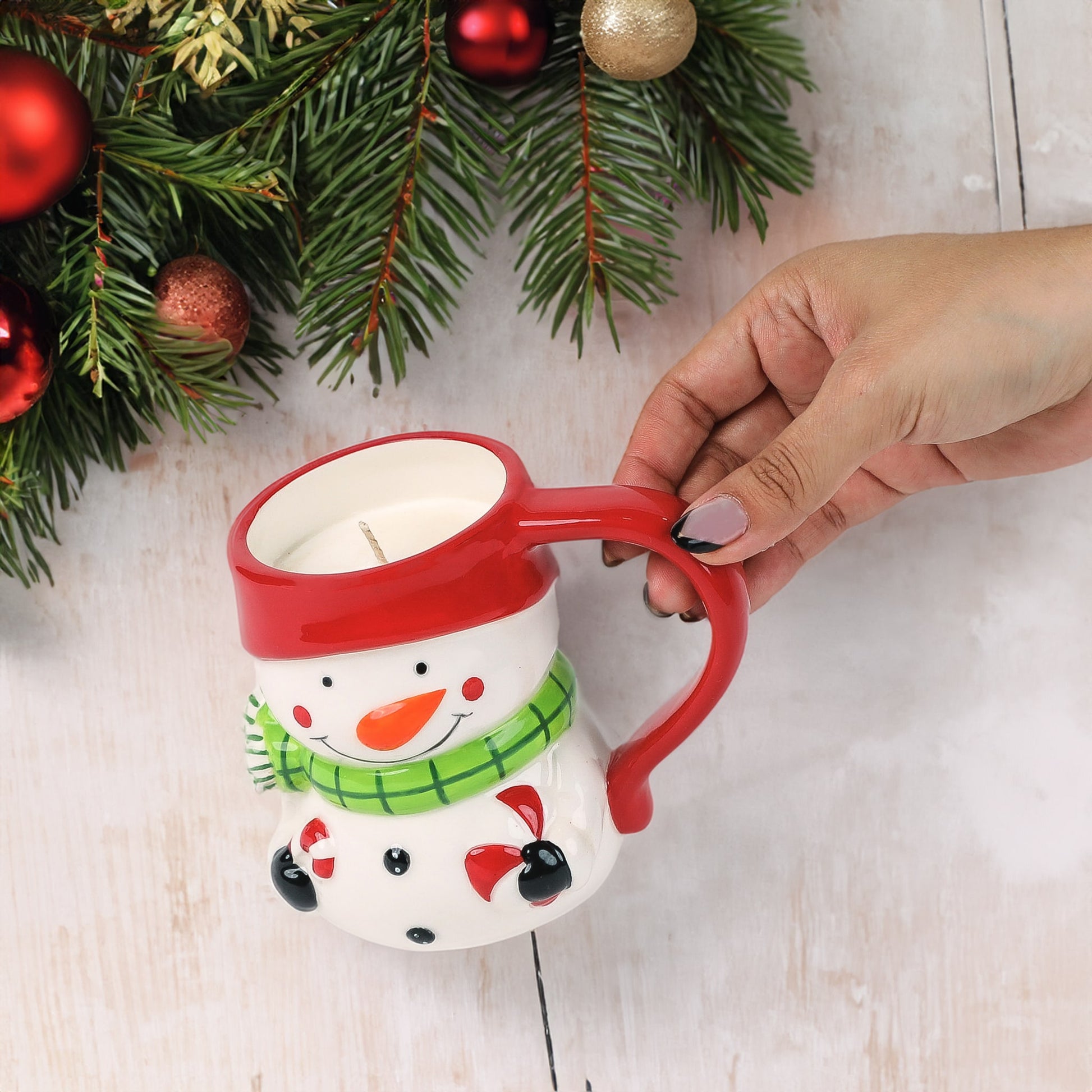 Snowman's Thawing Reusable Coffee Mug Diamond Candle