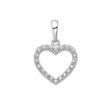 Sterling Silver Diamond Heart Pendant