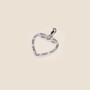 Sterling Silver Diamond Heart Pendant