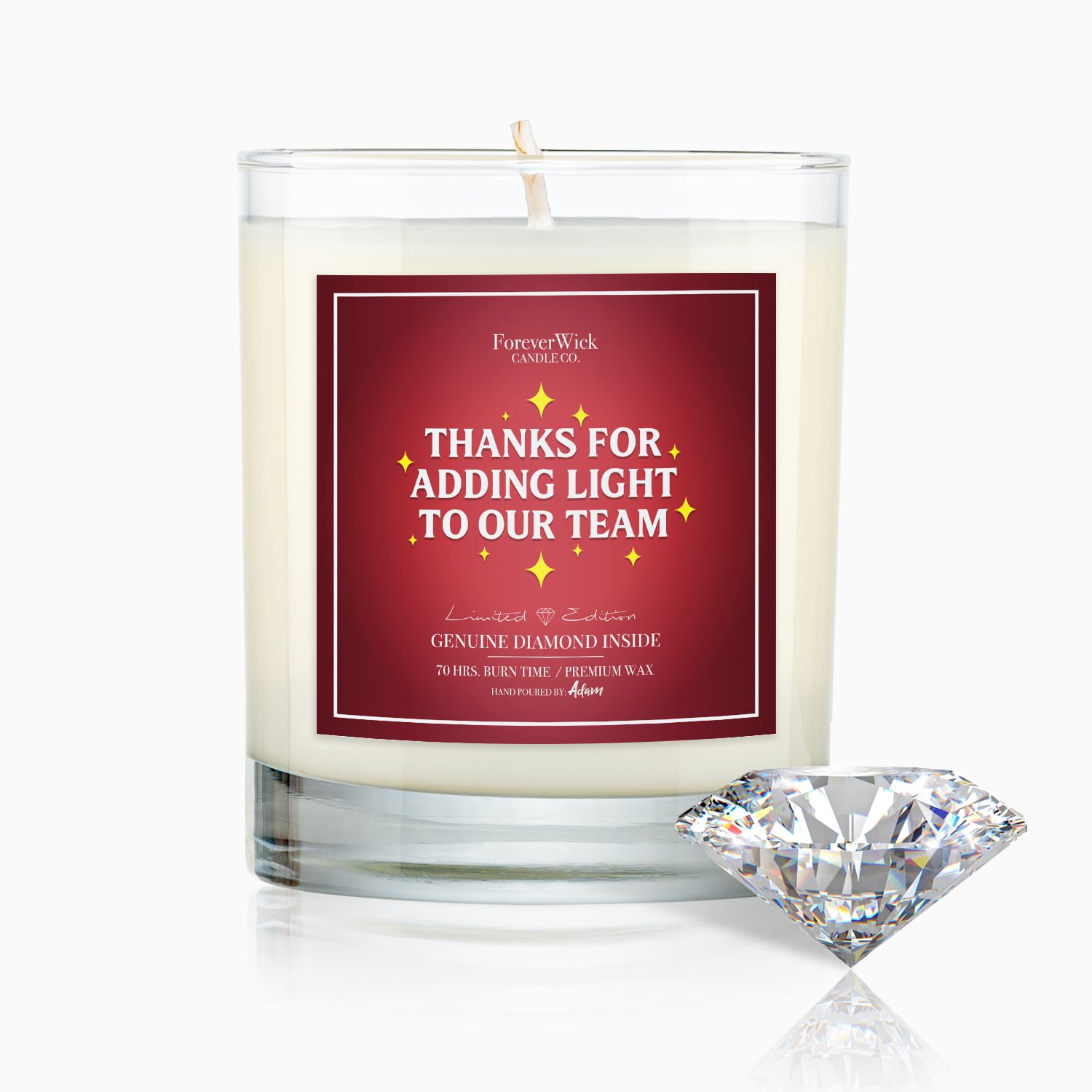 Thanks For Adding Light To Our Team Diamond Candle