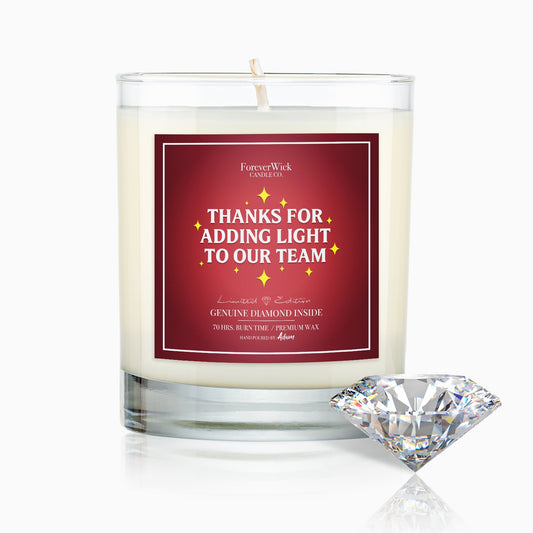 Thanks For Adding Light To Our Team Diamond Candle