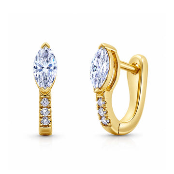 Vivienne Marquise Diamond Huggie Earrings