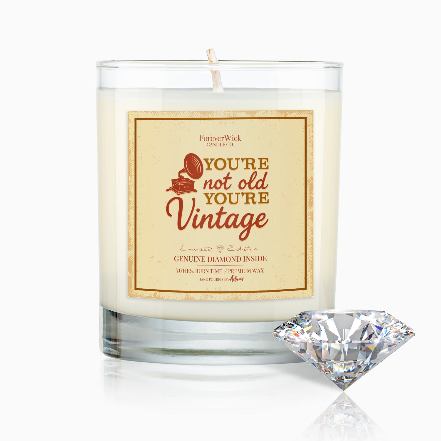 You're Not Old. You're Vintage Diamond Candle