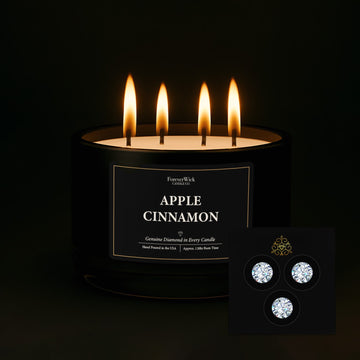 Apple Cinnamon 4 Wick Candle + 3 Diamonds Inside