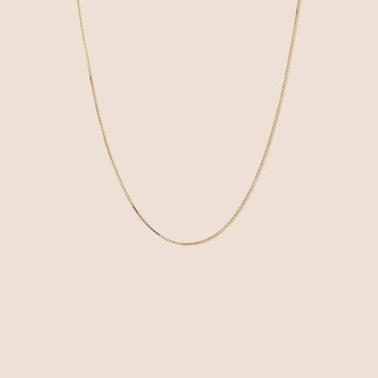 14K Gold Baby Box Chain Necklace (16 inches)