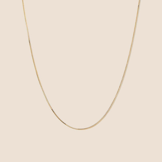 14K Gold Baby Box Chain Necklace (20 inches)