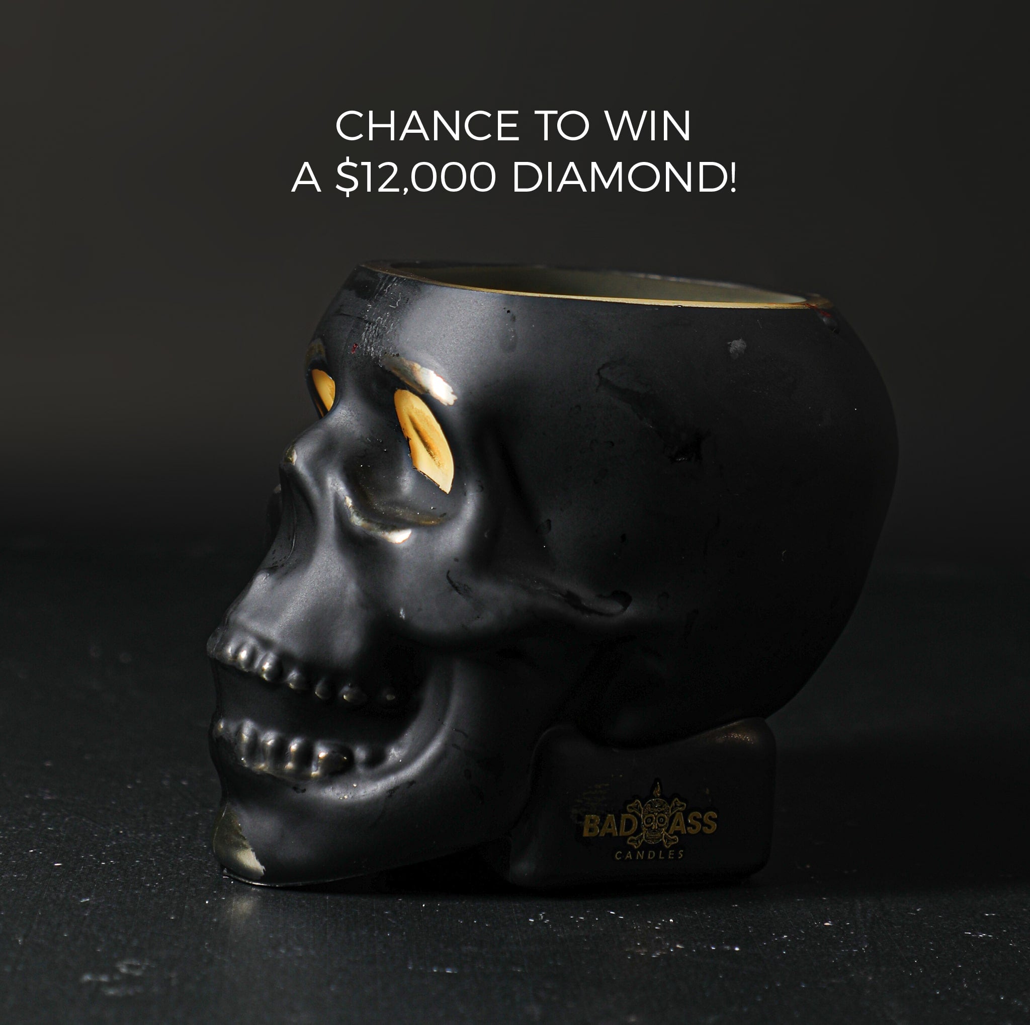 The Black Skull Diamond Candle by Badass Candles